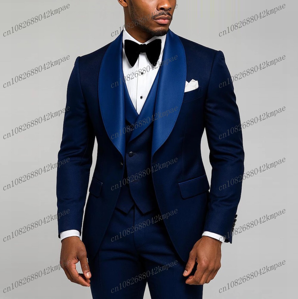Men'S Formal Wear For A Wedding - Nuevo traje Formal azul marino para