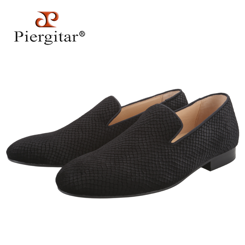 Men'S Formal Wear For A Wedding - Piergitar Mocasines de terciopelo con estampado