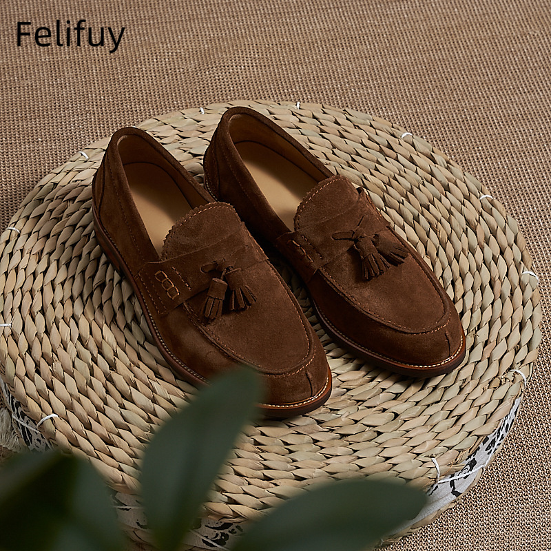 Men'S Formal Wear For A Wedding - Nuevos mocasines planos marrones para hombre,