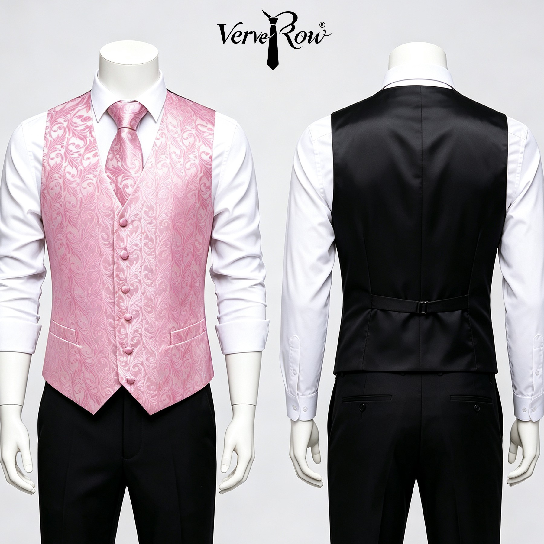 Men Formal Wear Pink - Corbata rosa para hombre, pañuelo de