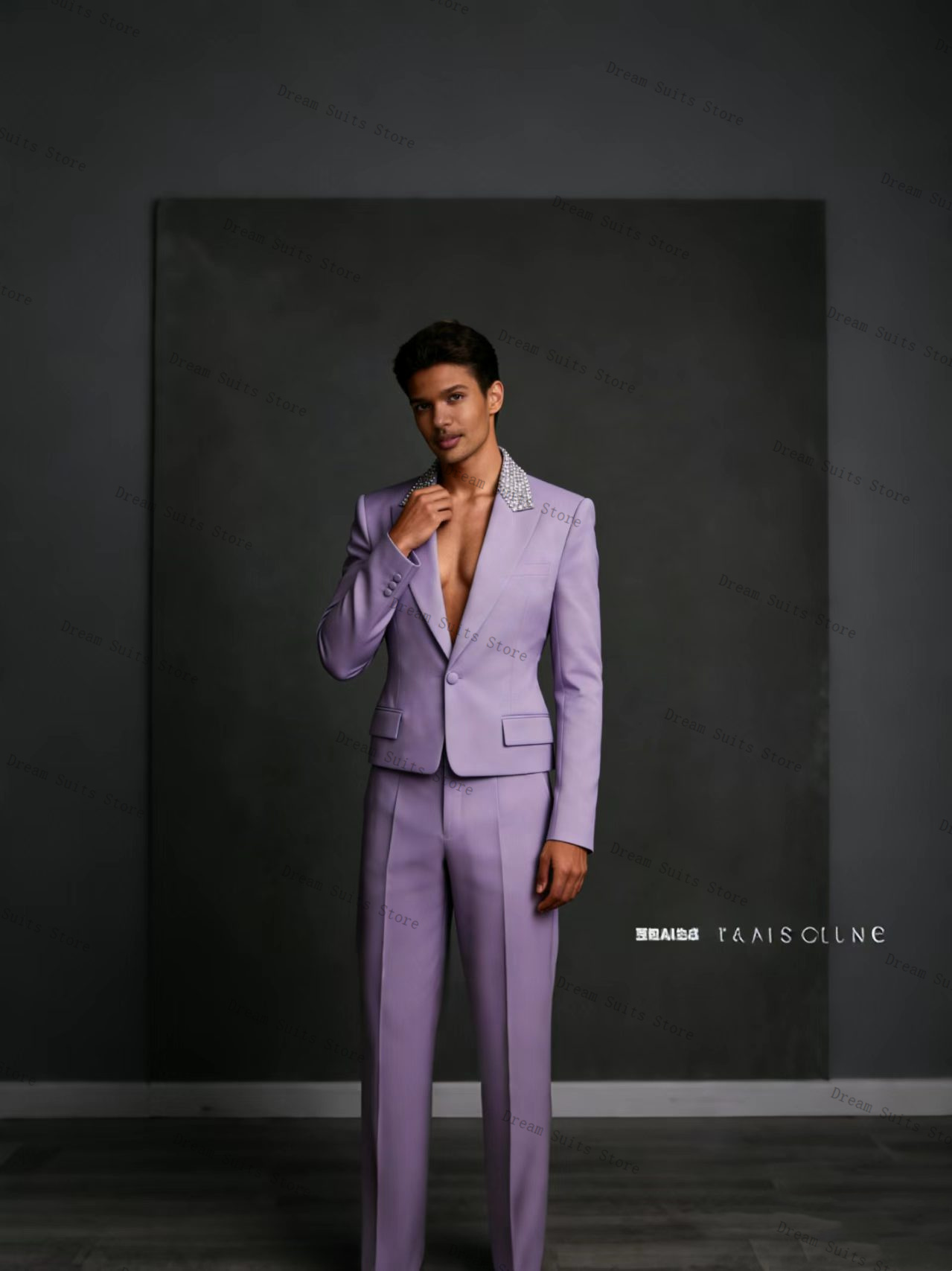 Men Formal Wear Purple - Conjunto de Traje de Hombre Crystals