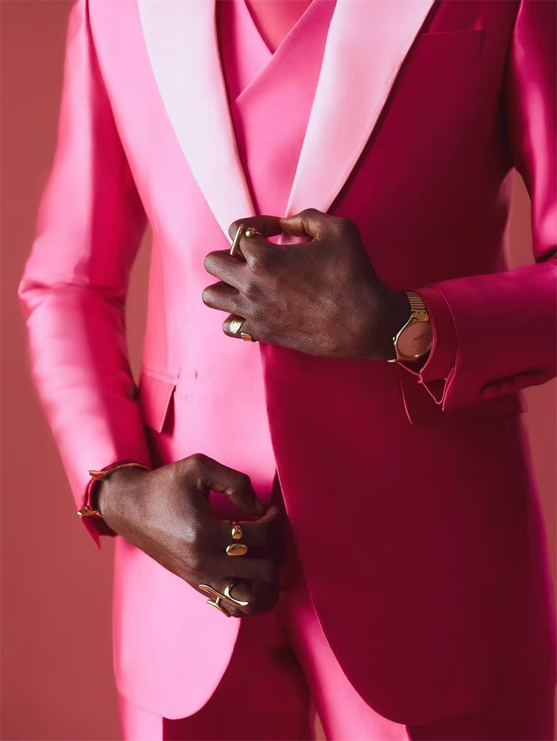 Conjunto de traje rosa y rojo  - Men Formal Wear Pink reseña y precio