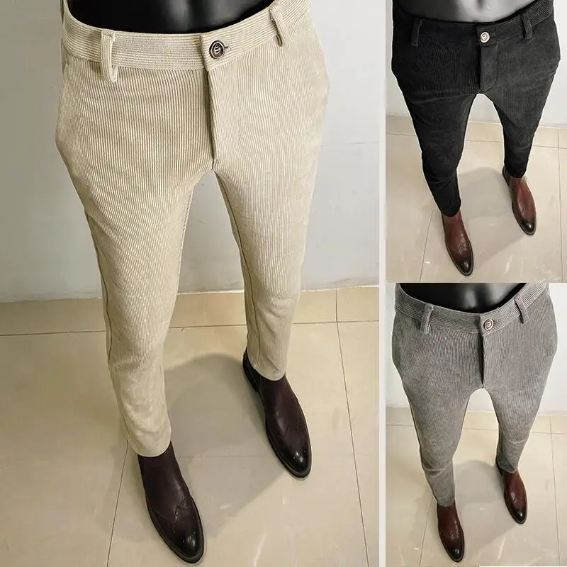 Pantalón de traje de lana grue - Men Formal Wear Dress reseña y precio