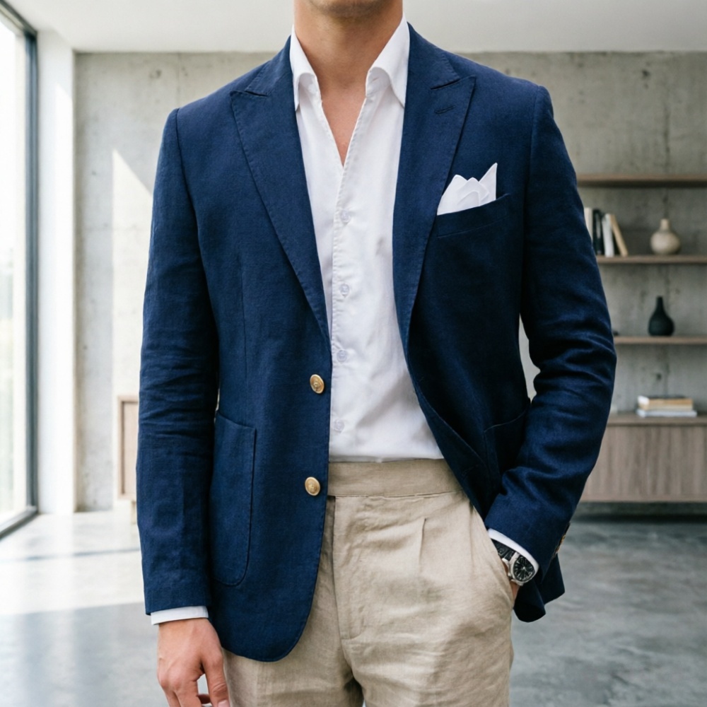 Trajes de lino verde salvia pa - Men'S Semi Formal Office Wear reseña y precio