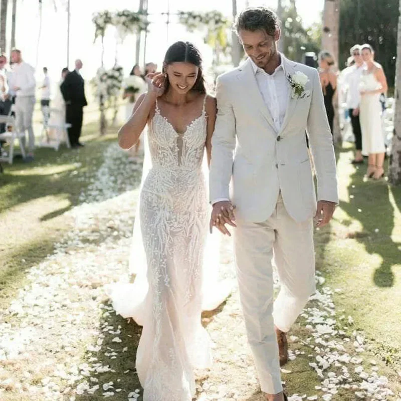 Esmoquin de boda de lino para  - Men Formal Wear Modern reseña y precio